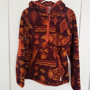 The North Face Women's Cowl Neck 1/4 Zip Sweater - Orange and Brown